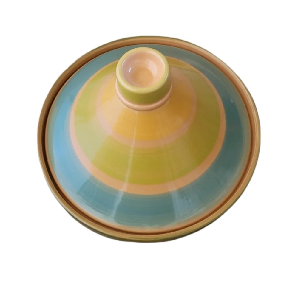 Val Do Sol Portugal Vintage Ceramic Tagine Striped‎ Multicolor Moroccan